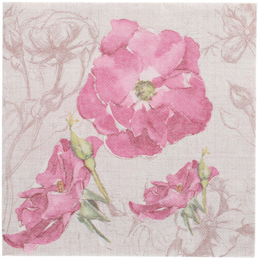 Papstar Servietten "ROYAL Collection" 1/4-Falz 40 cm x 40 cm lila "Blossom"