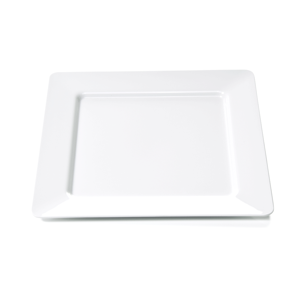 WAS Teller Set, flach, 25 x 25 cm, Set á 12 Stück, Melamin