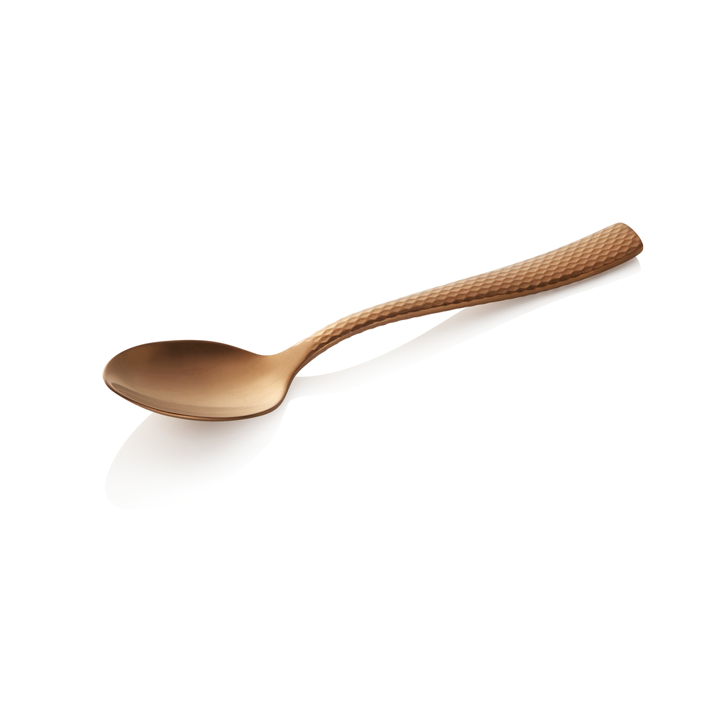 WAS Menülöffel ONYX BLUSH, 20 cm, strukturierte Oberfläche, PVD-Beschichtung ros