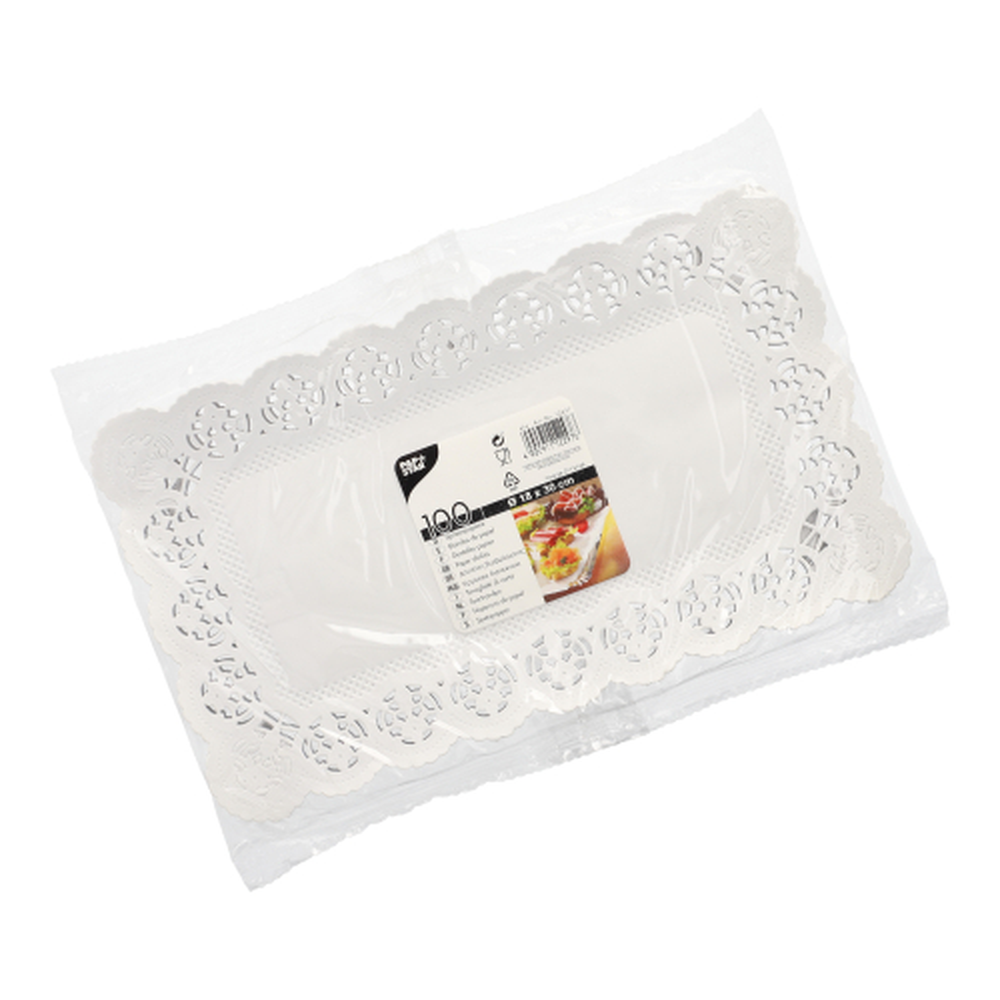 Papstar Spitzenpapiere eckig 30 cm x 18 cm weiss