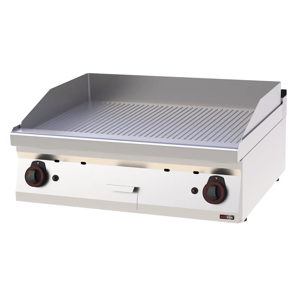 RM Gastro Grillplatte 80x51 Gas geriffelt ohne Unterbauten / REDFOX - FTR 70/08 