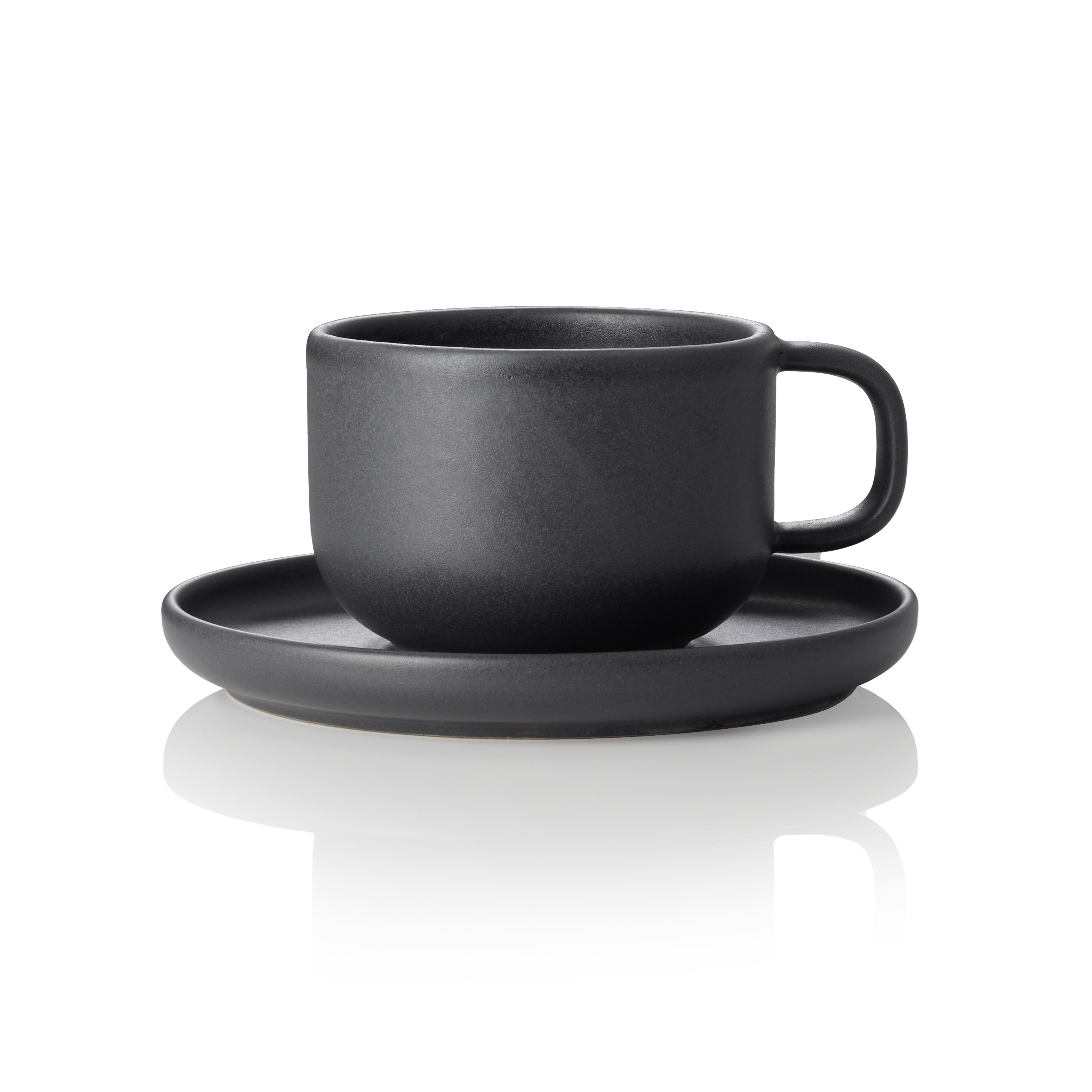 WAS Ober- und Untertasse Set ROCKZZERO, 220 ml, Set á 6 Stück, midnight, Steinze