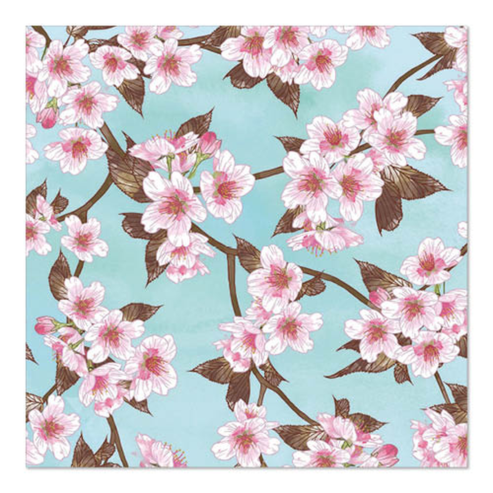 Papstar Servietten, 3-lagig 1/4-Falz 33 cm x 33 cm "Cherry Blossoms"