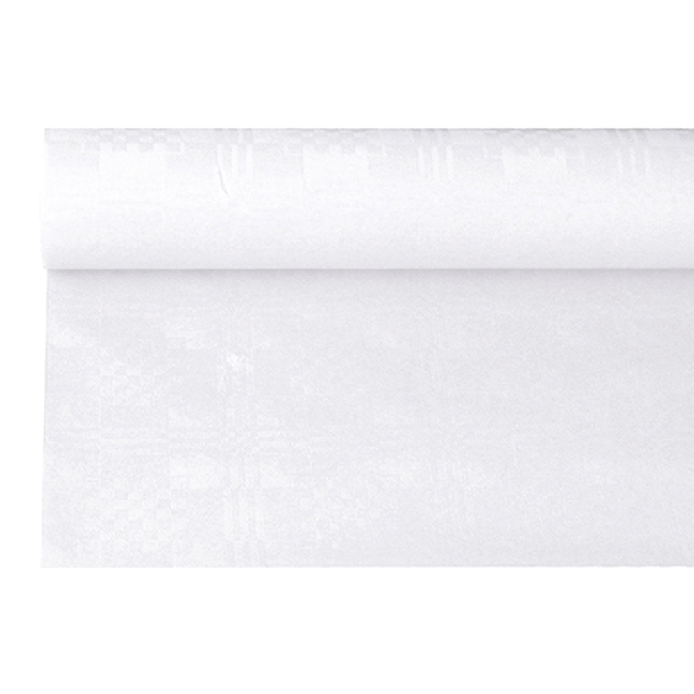 Papstar Papiertischtuch mit Damastprägung 6 m x 1,2 m weiss