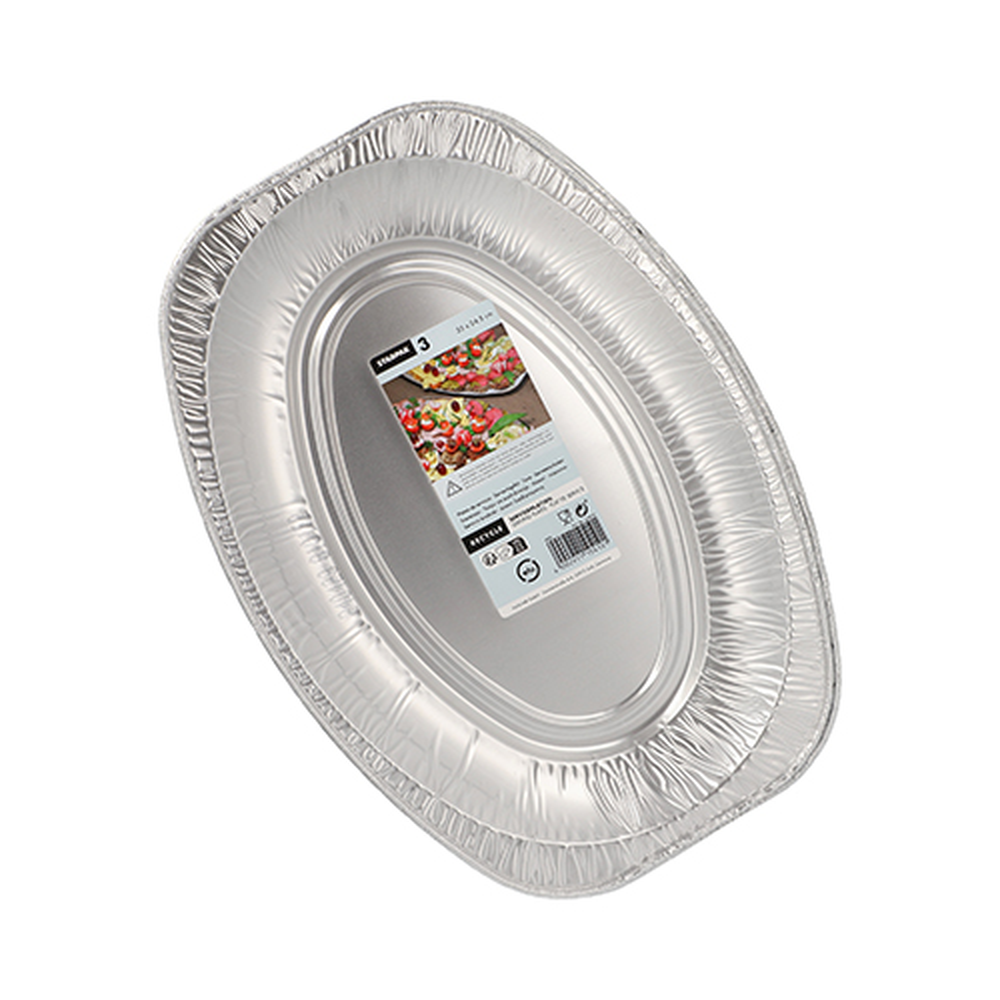 Papstar Servierplatten, Alu oval 35 cm x 24,5 cm