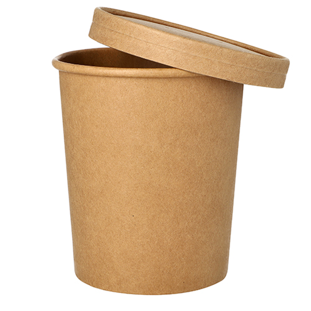 Papstar Suppenbecher, Pappe rund 940 ml Ø 11,5 cm · 13 cm braun