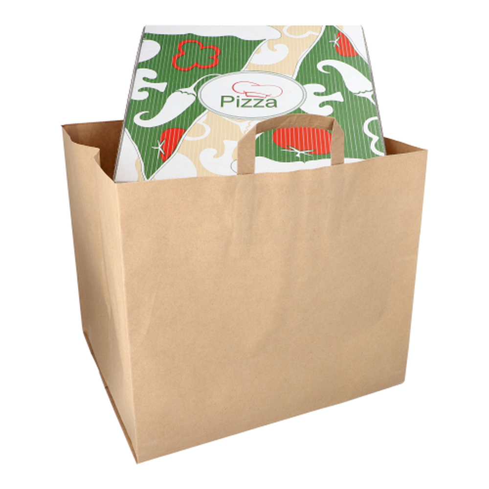 Papstar Tragetaschen, Papier XXL 33 cm x 37 cm x 34,5 cm braun mit Tragegriff