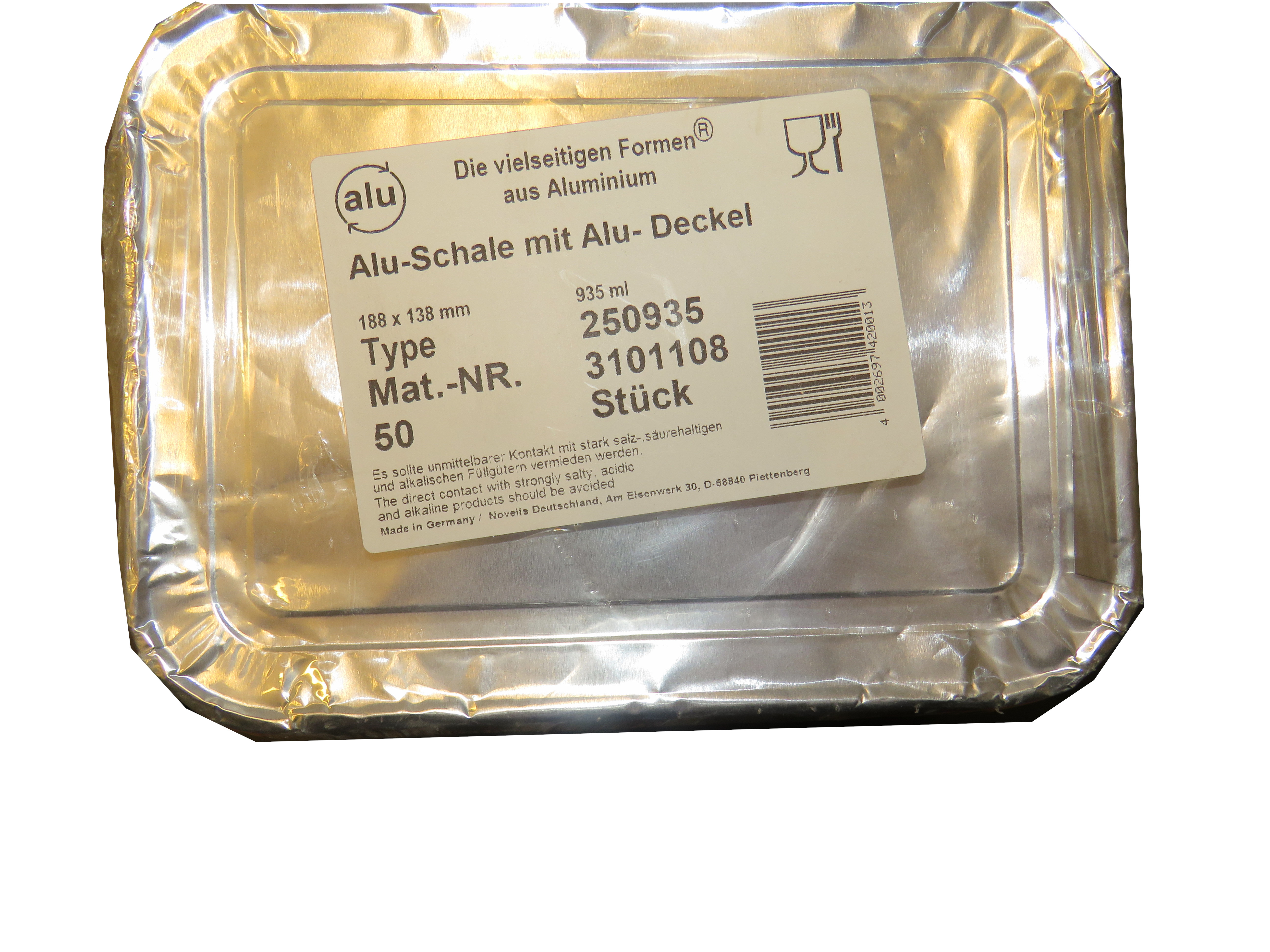 Schäfer Alu Form 250935 a 50 Stück m.Deckel