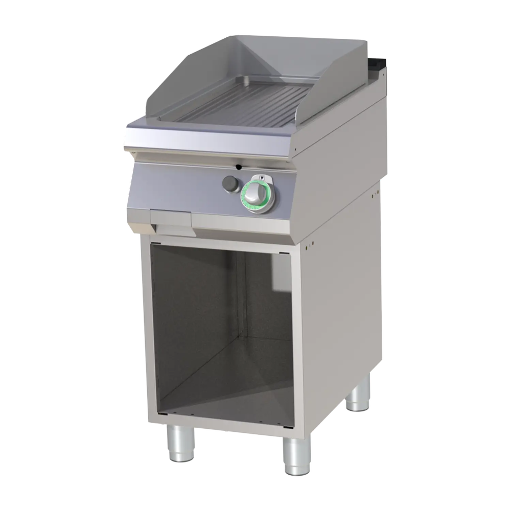 RM Gastro Grillplatte geriffelt mit Unterbau / RM - FTR 740 G