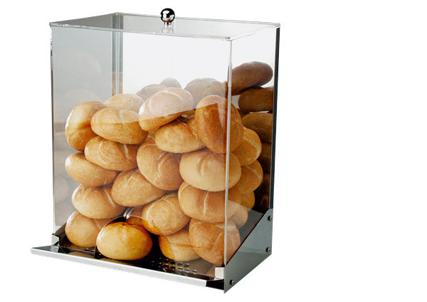 APS Brötchen-Spender -Inox- ca. 32,5 x 27,5 cm, Höhe 40 cm, Deckel ca. 33 x 21,5