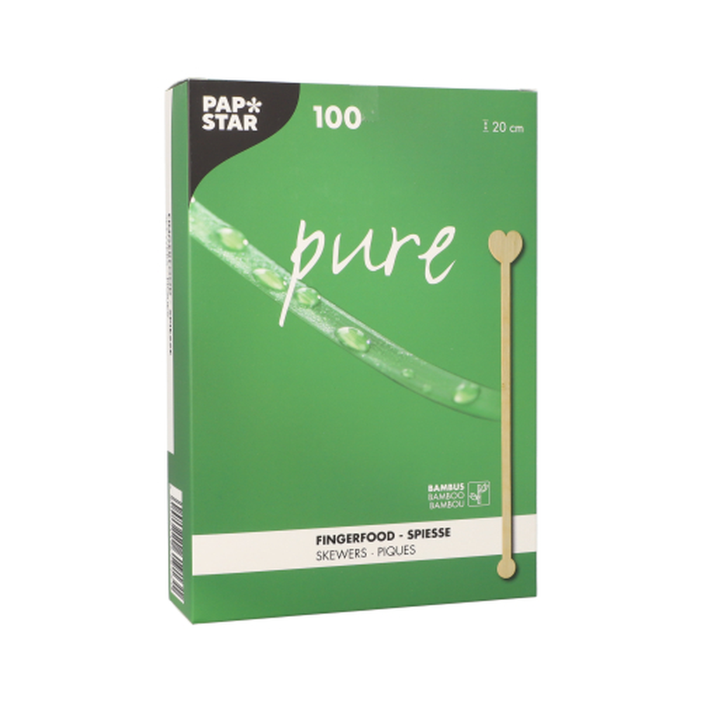 Papstar Getränke-Quirle, Bambus "pure" 20 cm "Heart"