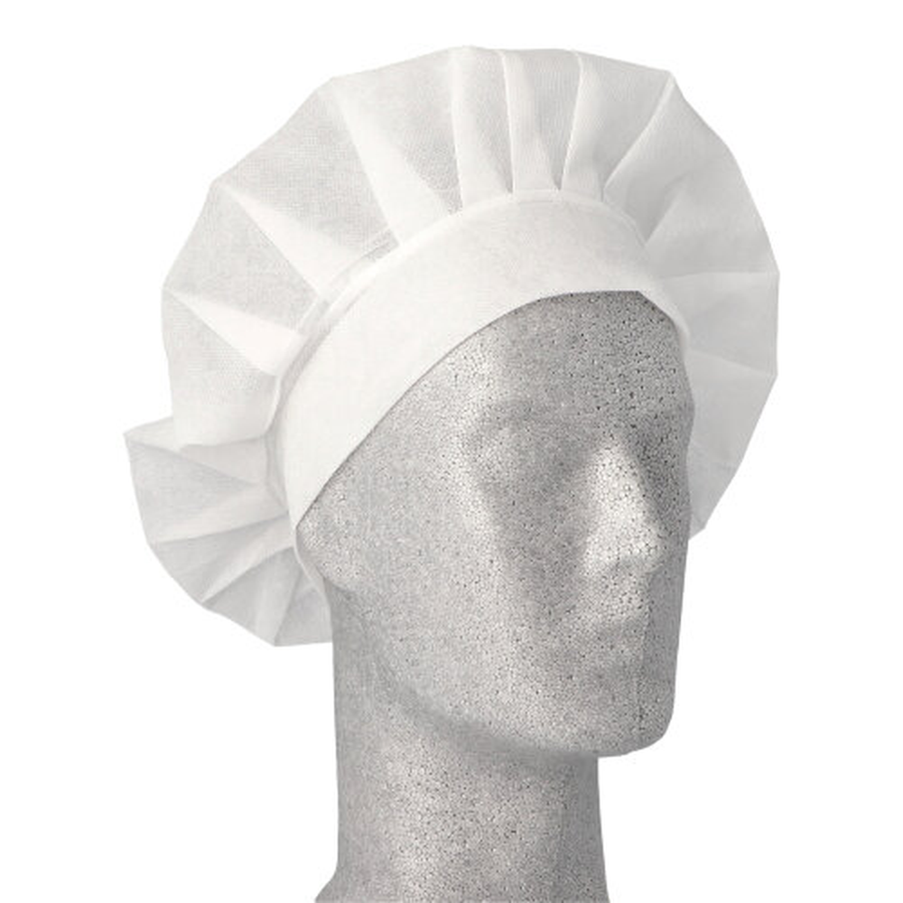 Papstar "WORK-INN/-PS" Kochmützen, Vlies Ø 30 cm · 17 cm weiss "France"