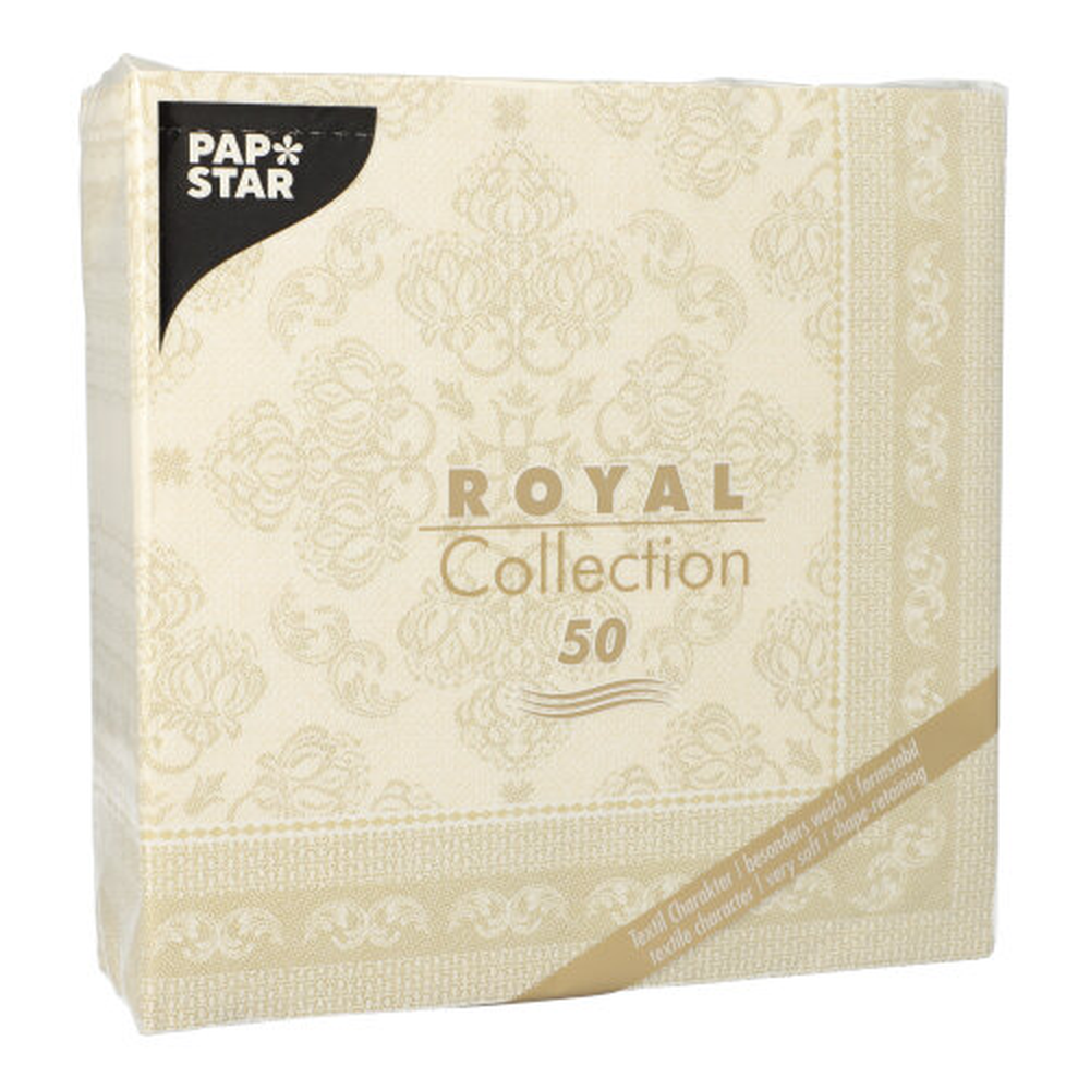 PAPSTAR Servietten ROYAL Collection 1/4-Falz 40 cm x 40 cm champagner Ara