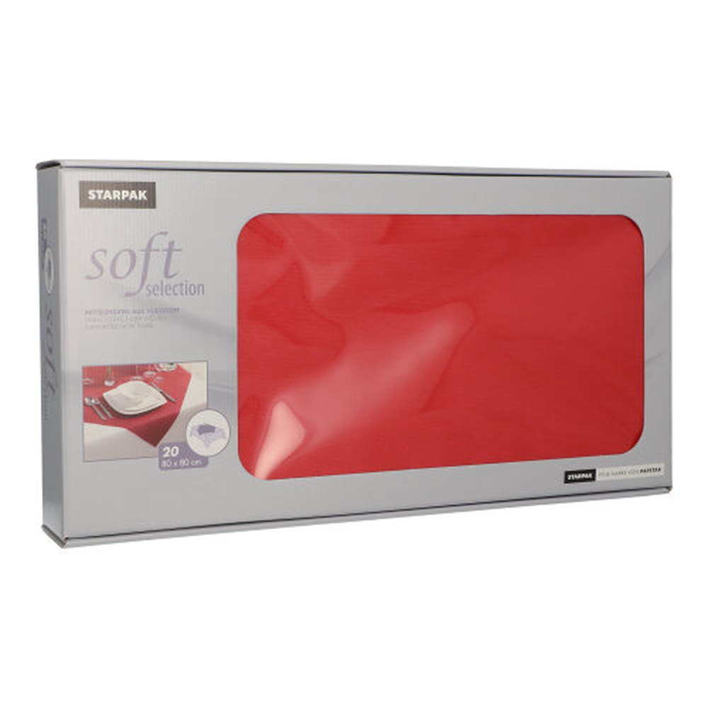 Papstar Mitteldecken, stoffähnlich, Vlies "soft selection" 80 cm x 80 cm rot