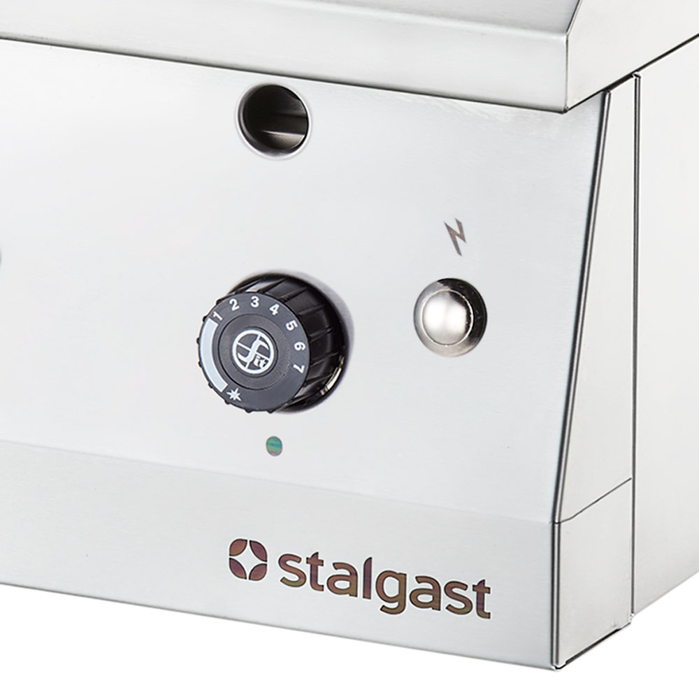 Stalgast Gas-Griddleplatte, verchromt als Tischgerät, Serie 700 ND - glatt 800x7