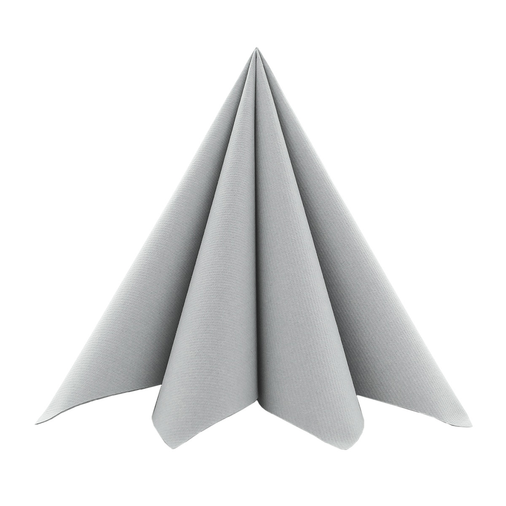 Mank Serviette Basic grau 40 x 40 cm 1/4 Falz