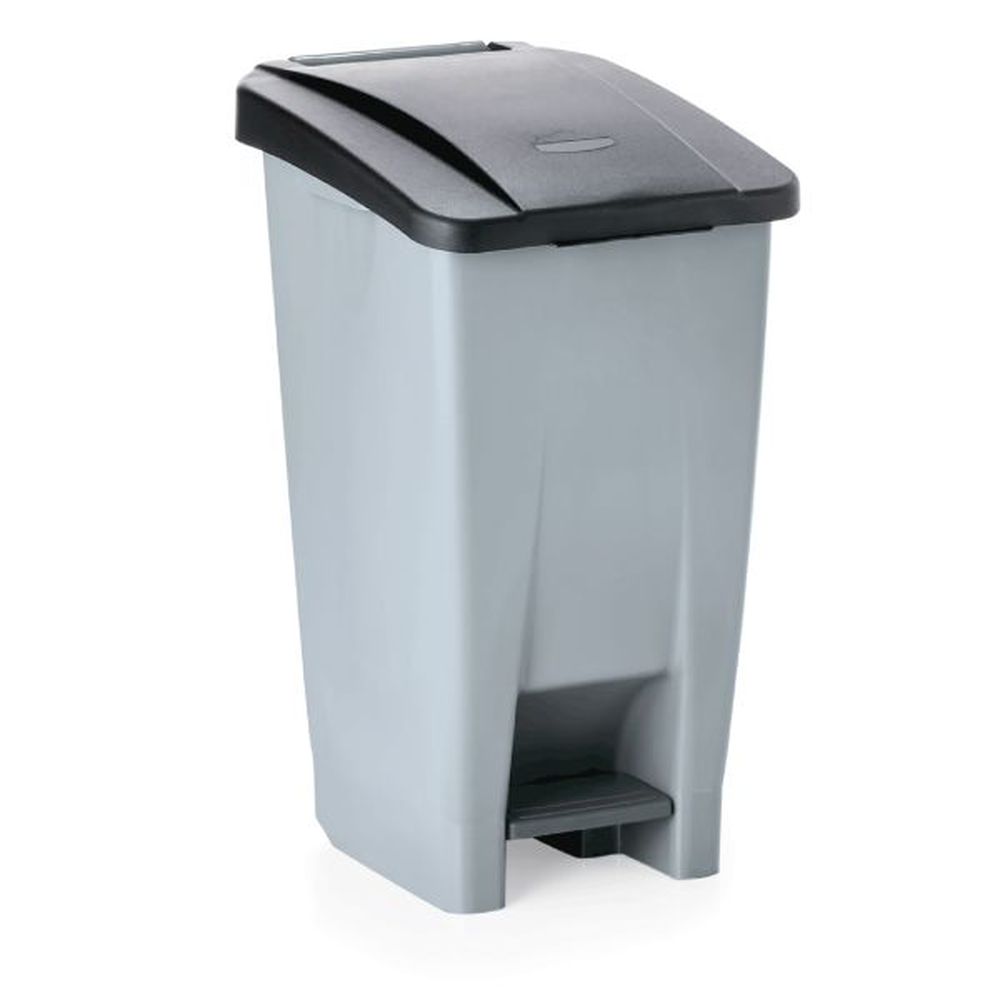 WAS Tretabfallbehälter mit schwarzem Deckel, 60 ltr., 38 x 49 x 70 cm, Polyethyl