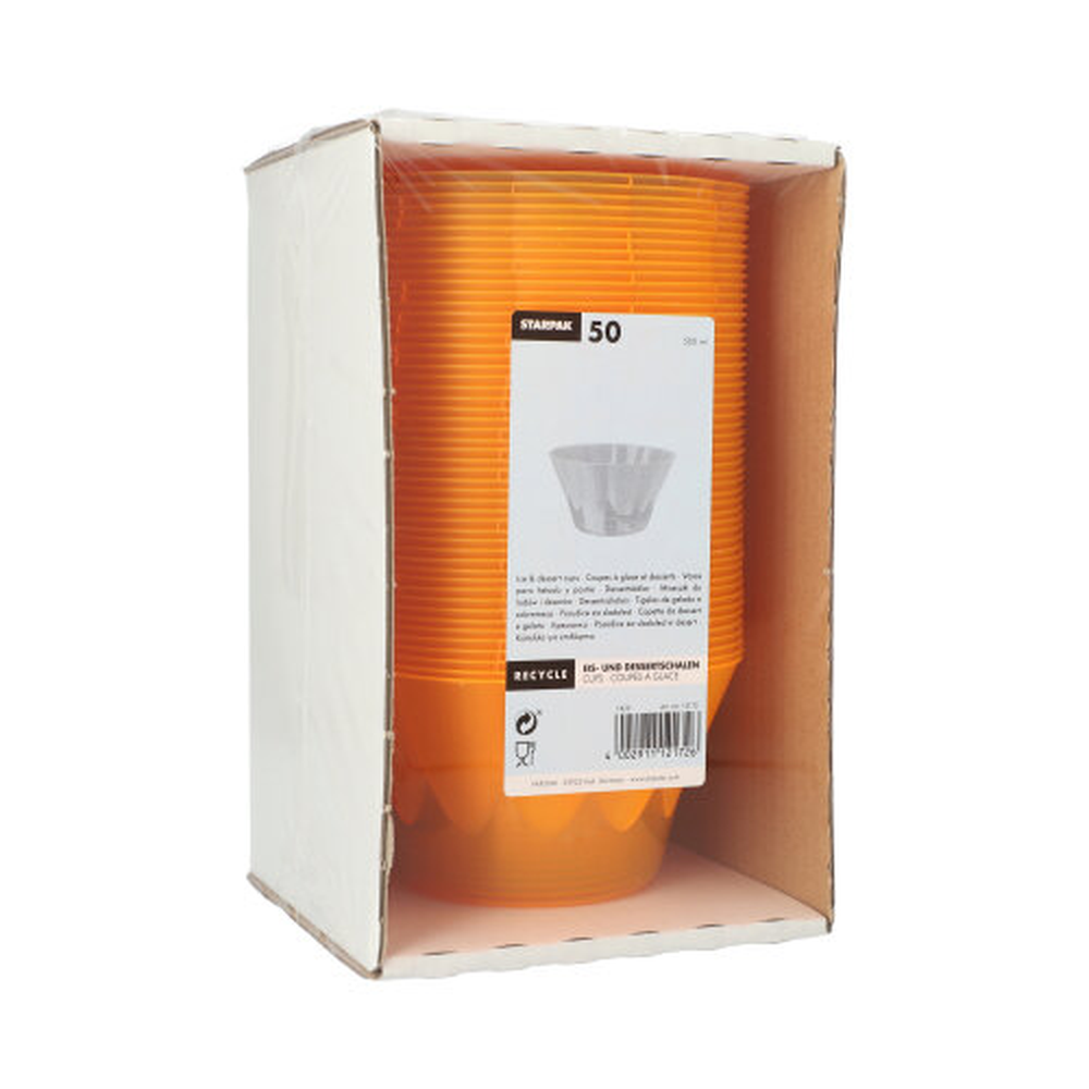 Papstar Eis- und Dessertschalen, PS rund 500 ml Ø 13 cm · 7,5 cm orange