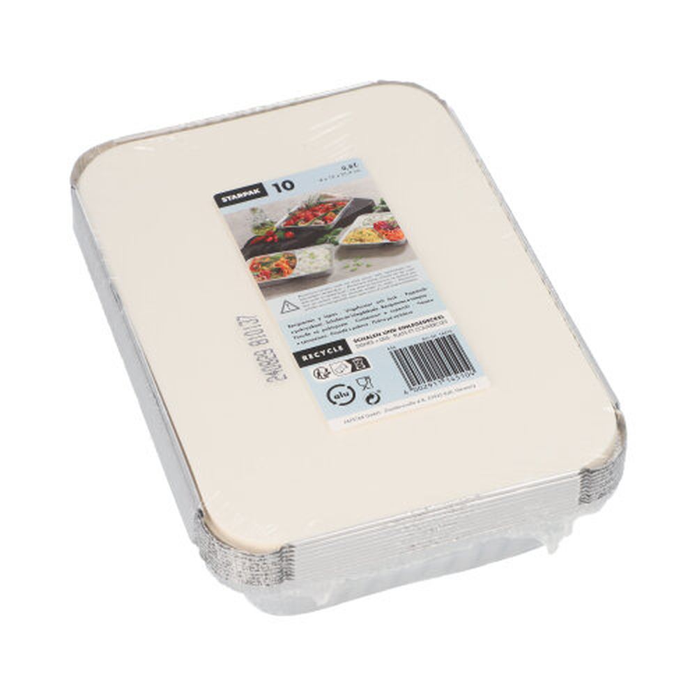 PAPSTAR Schalen, Alu + Einlegedeckel, PE-beschichtet eckig 0,8 l 4 cm x 15 cm