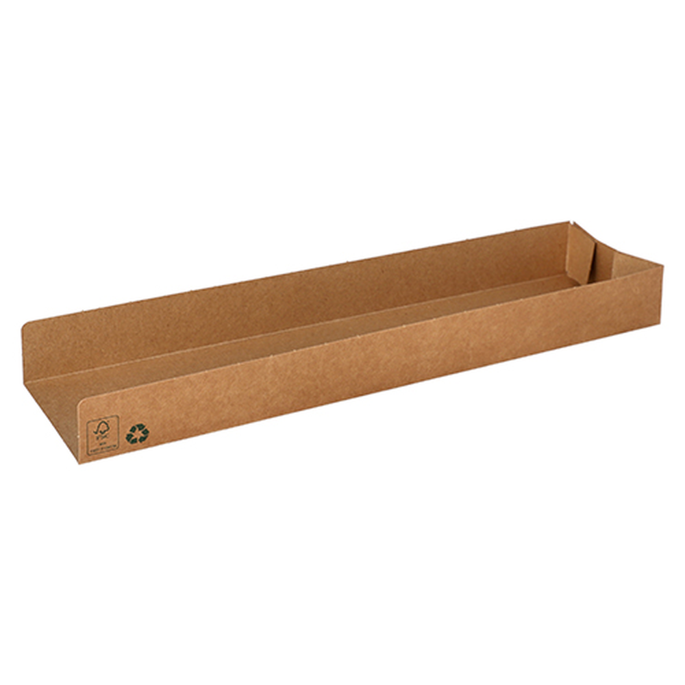 Papstar Snacktrays, Pappe "pure" 3 cm x 7,5 cm x 28,5 cm braun "100% Fair"