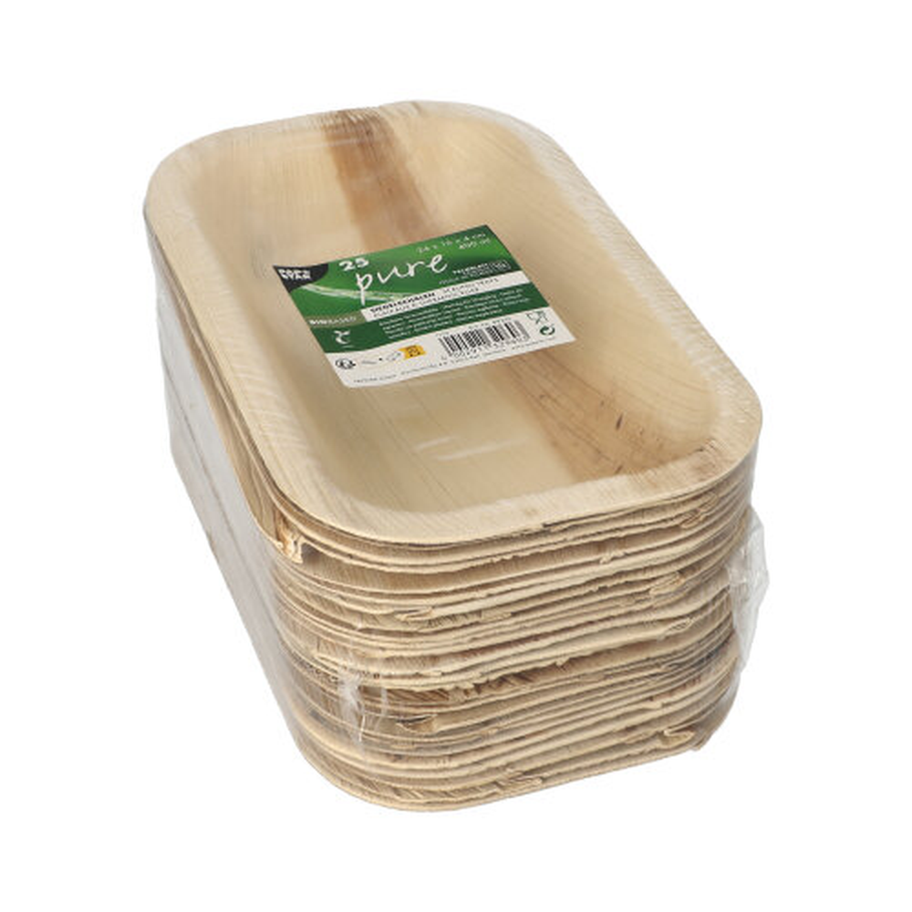 PAPSTAR Siegelschalen Palmblatt pure eckig 400 ml 4 cm x 15 cm x 24 cm unge