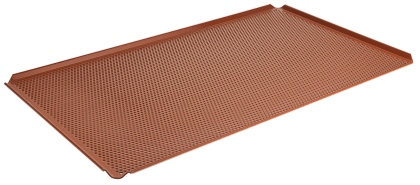 Contacto Antihaft-Backblech GN 1/1, rot perforiert, 45°, Silikon