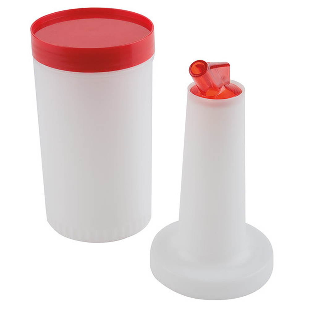 APS Dosier-/Vorratsflasche, rot Ø 9 cm, H: 33 cm, 1 Liter , Polypropylen