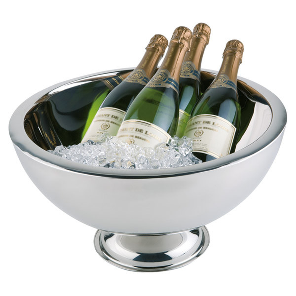 APS Champagnerkühler Ø 44 cm, H: 24 cm, 10,5 Liter , Edelstahl, hochglanzpoliert