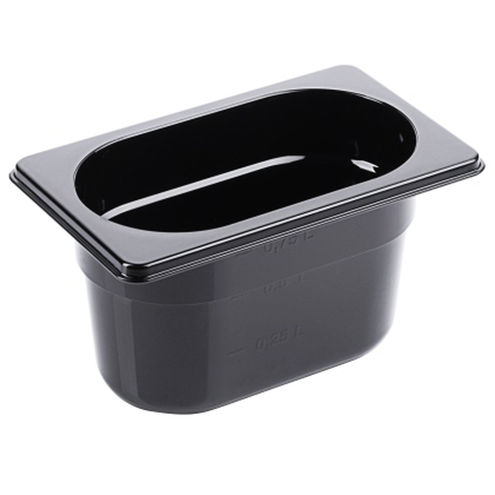 Contacto GN-Behälter 1/9, 100 mm Polycarbonat, schwarz