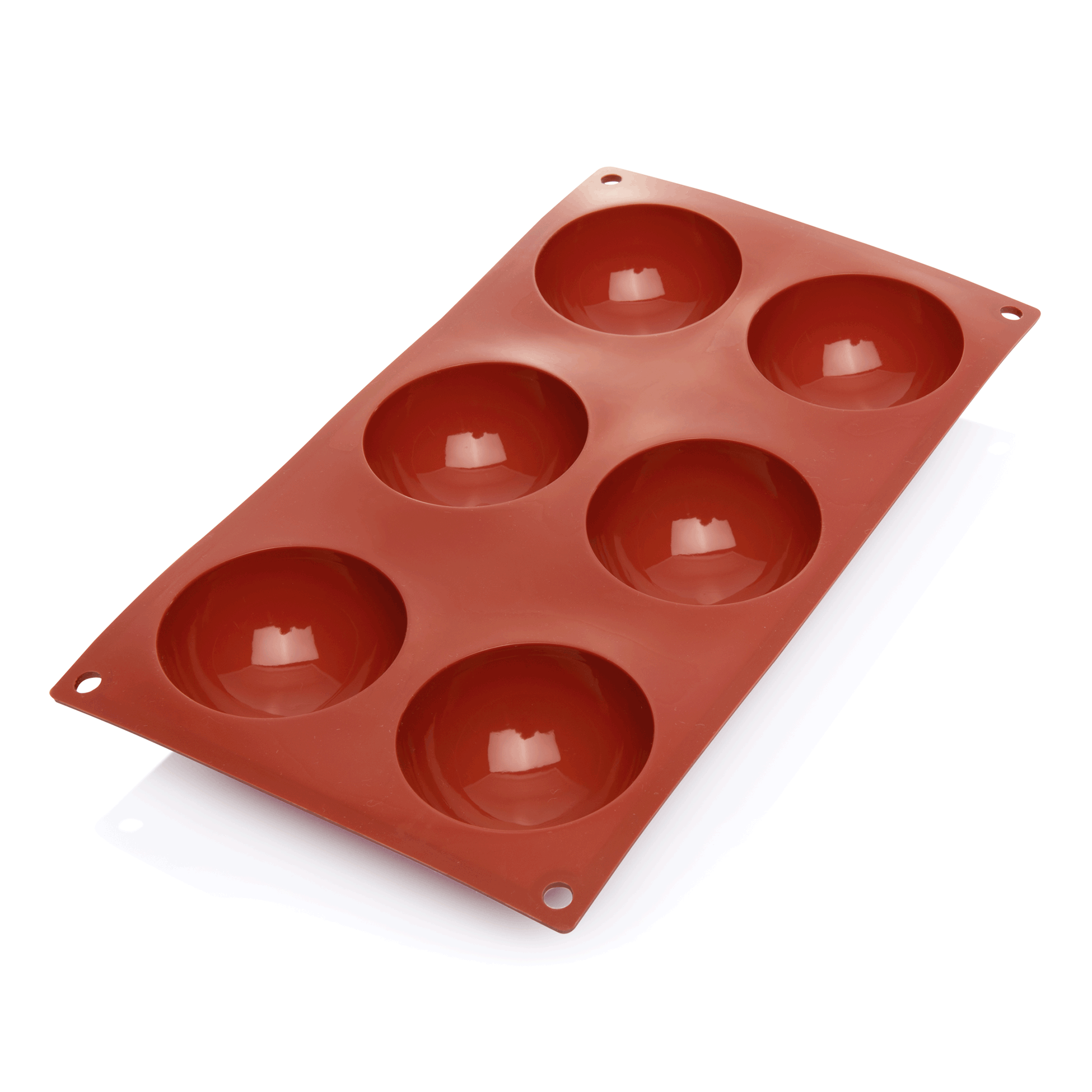 WAS Halbkugel BAKEFLEX, 6 Formen, Ø 7 cm, rot, Silikon