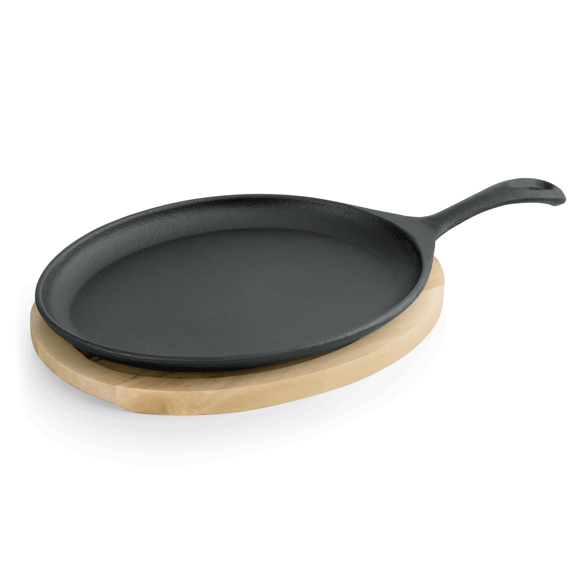 WAS Servierpfanne IRON DINING, mit Holzuntersetzer, 25 x 18,5 x 2 cm, Gusseisen,