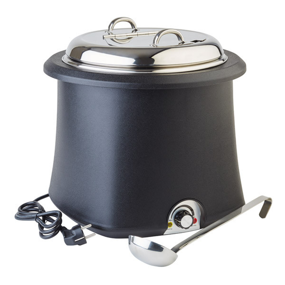 APS Elektrischer Suppentopf Ø 38 cm, H: 36,5 cm, 10 Liter , Edelstahl / PP