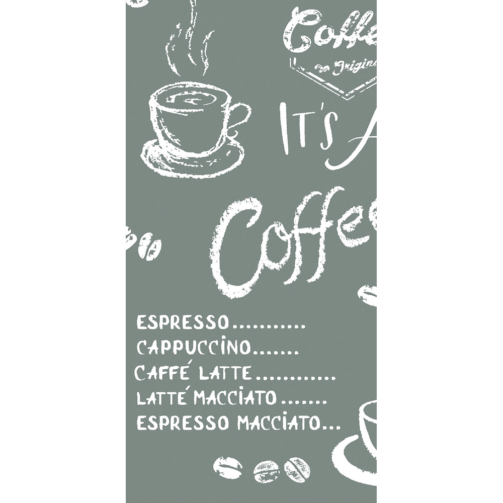Mank Serviette Coffee time anthrazit 33 x 33 cm 1/8 Falz