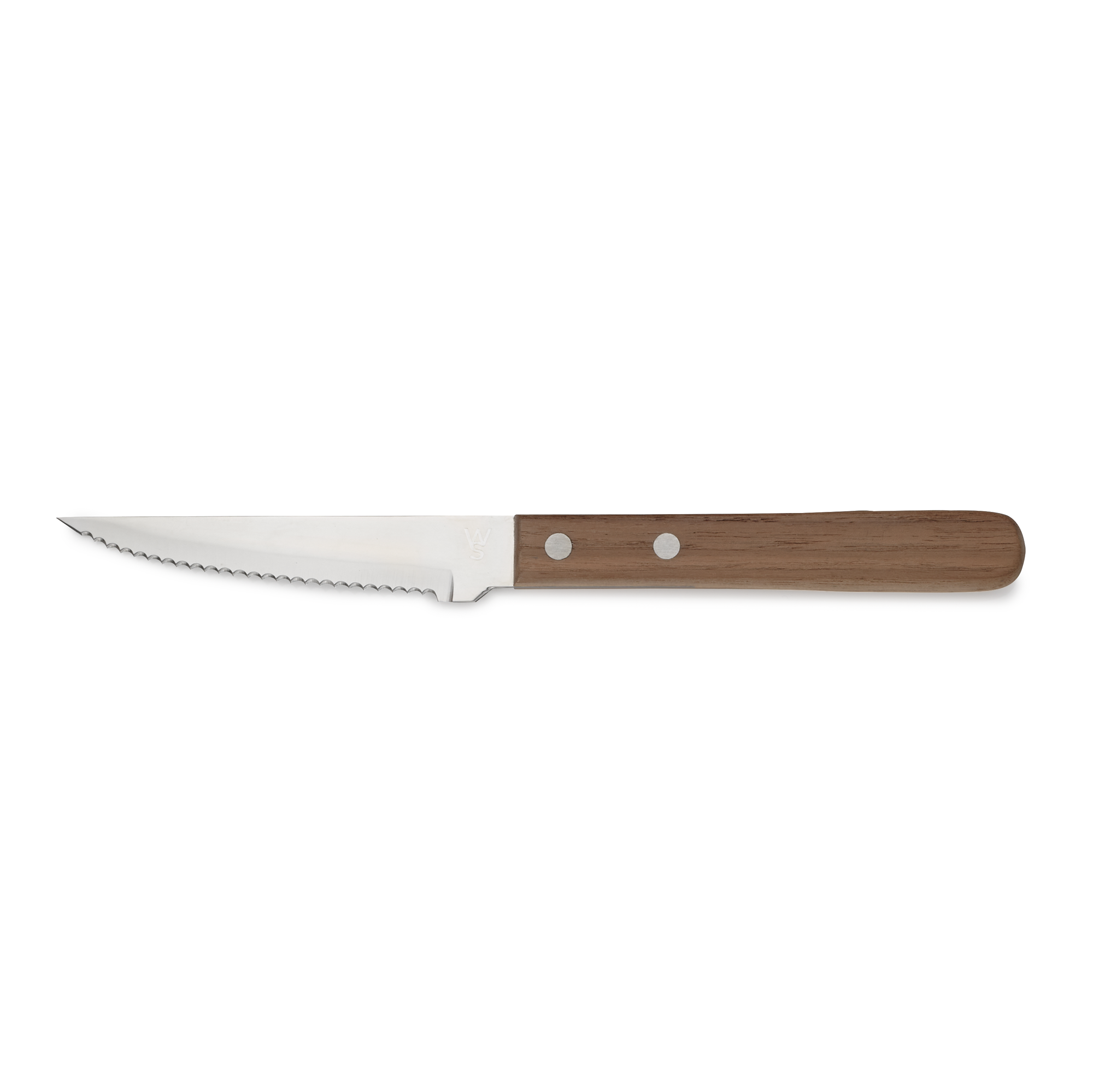 WAS Steakmesser Set mit Walnussholzgriff, 21 cm, Set á 6 Stück, Holz, Chromstahl