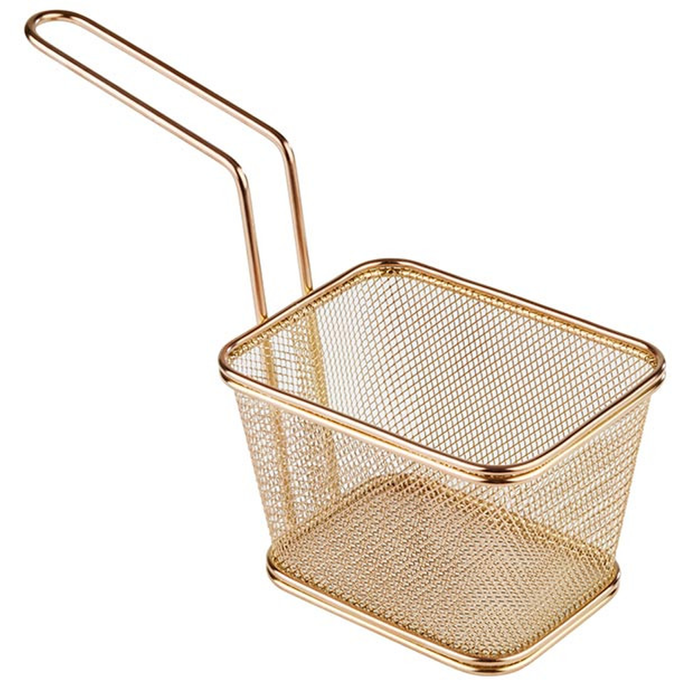 APS Servier-Frittierkorb 13 x 10,5 cm, H: 9 cm , Edelstahl, Gold-Look