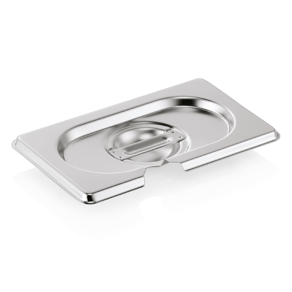 WAS GN Deckel GN CORE 1/9, mit Löffelaussparung, Chromnickelstahl