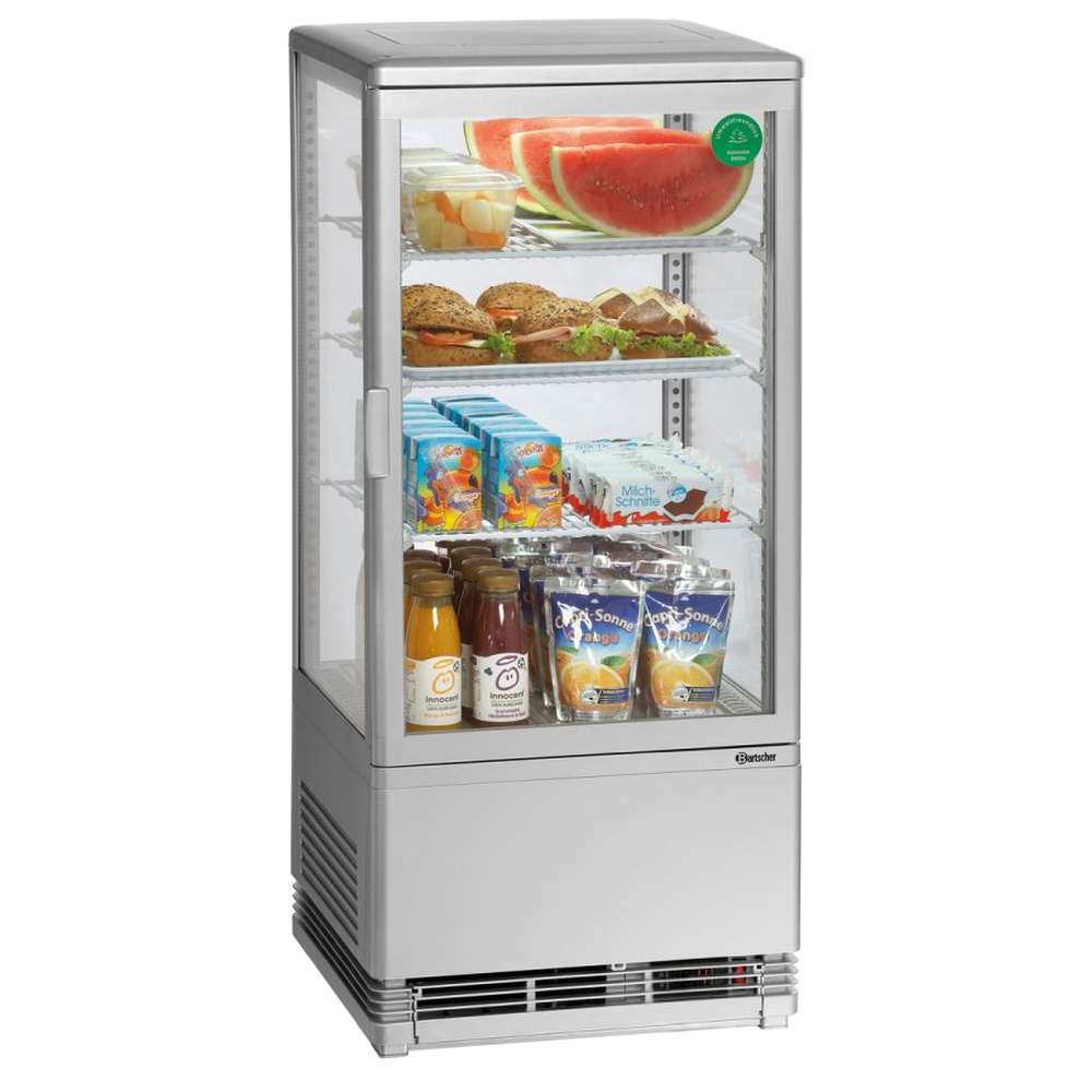 Bartscher Mini-Kühlvitrine 78L, silber