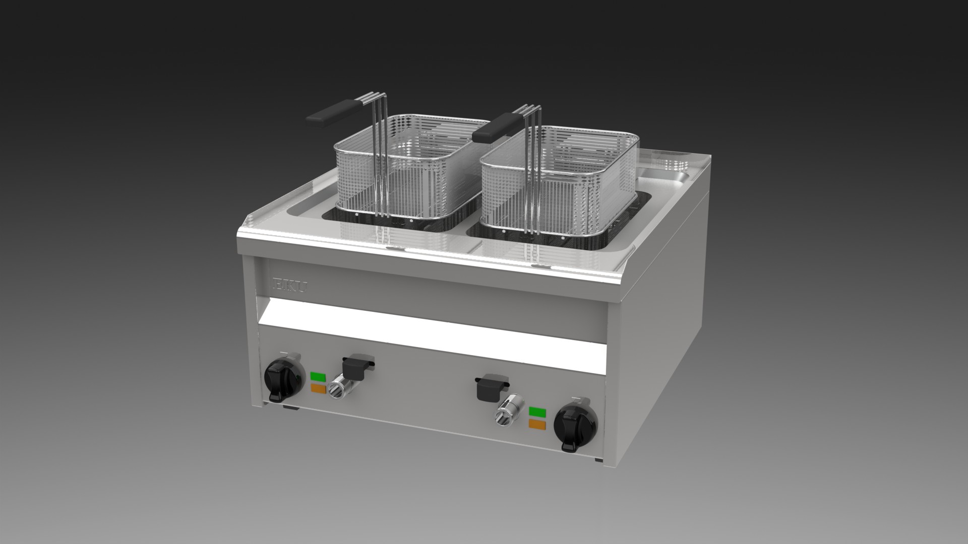 EKU Snackline Elektro-Doppelfritteuse  FRE-60-200 2 x 9 Liter