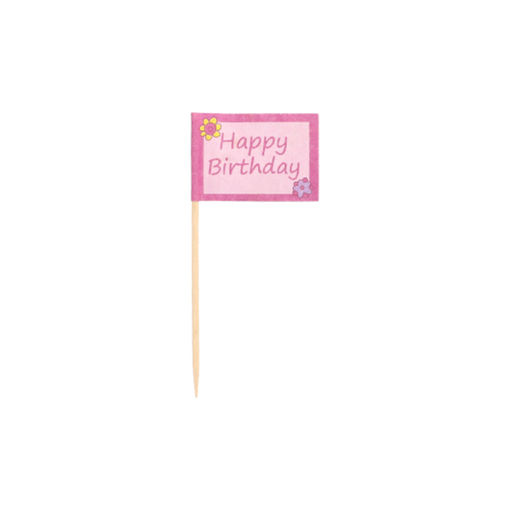 Papstar Deko-Picker 8 cm "Happy Birthday"