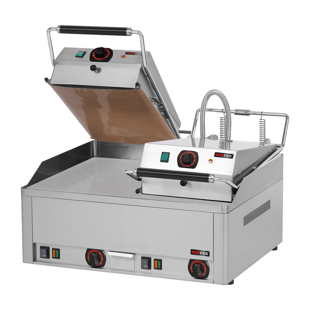 RM Gastro Steakgrill elektrisch doppelt 65x48 Tisch DURABLE CHROM / REDFOX - KD 