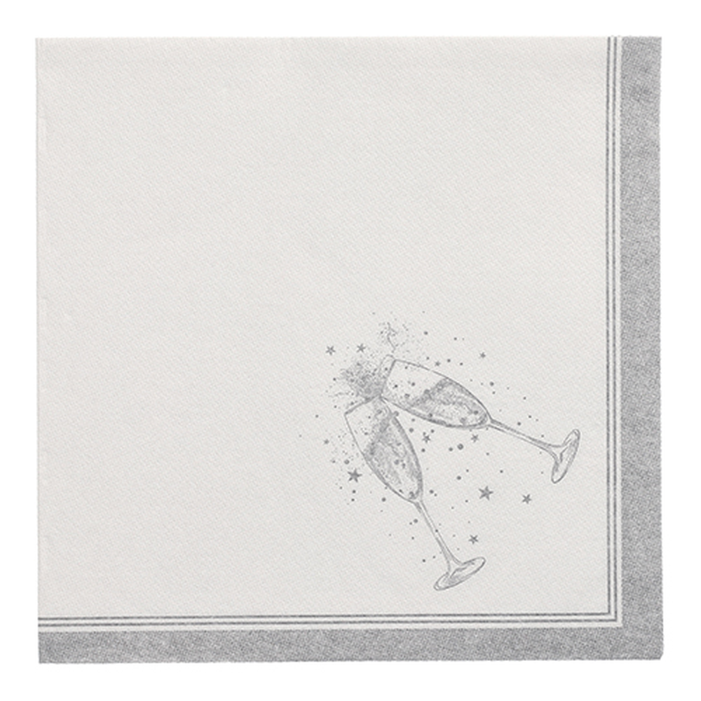 PAPSTAR Servietten ROYAL Collection 1/4-Falz 40 cm x 40 cm silber Festivi