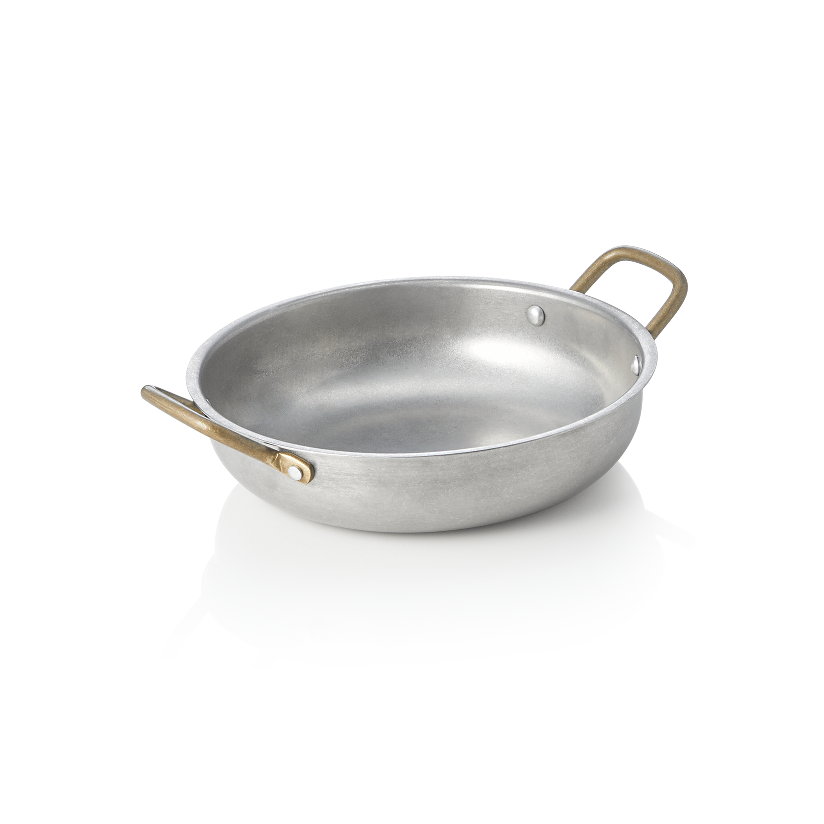 WAS Servierpfanne STEEL & STYLE VINTAGE mit 2 Messinggriffen, Ø 20 cm, 0,8 ltr.,