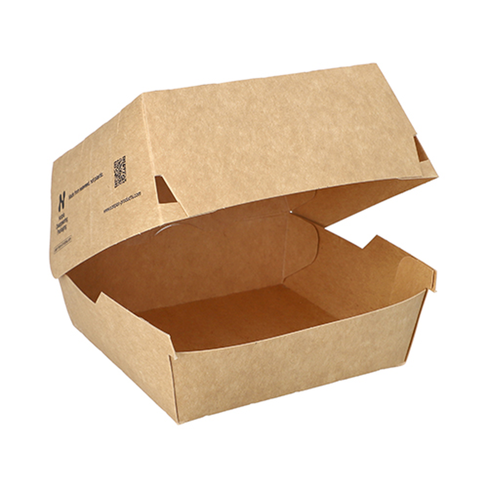 Papstar Burgerboxen, Pappe "NOTPLA" 7,8 cm x 11,5 cm x 11 cm braun