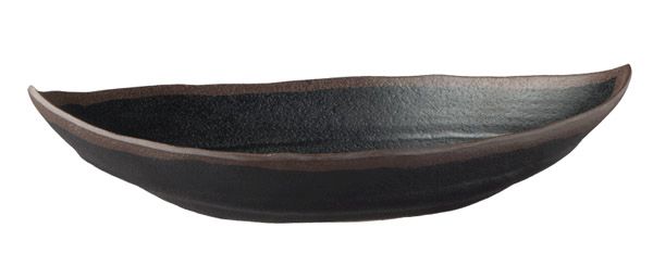 APS Blattschale -MARONE- 25,5 x 14 cm, H: 5,5 cm , Melamin, schwarz
