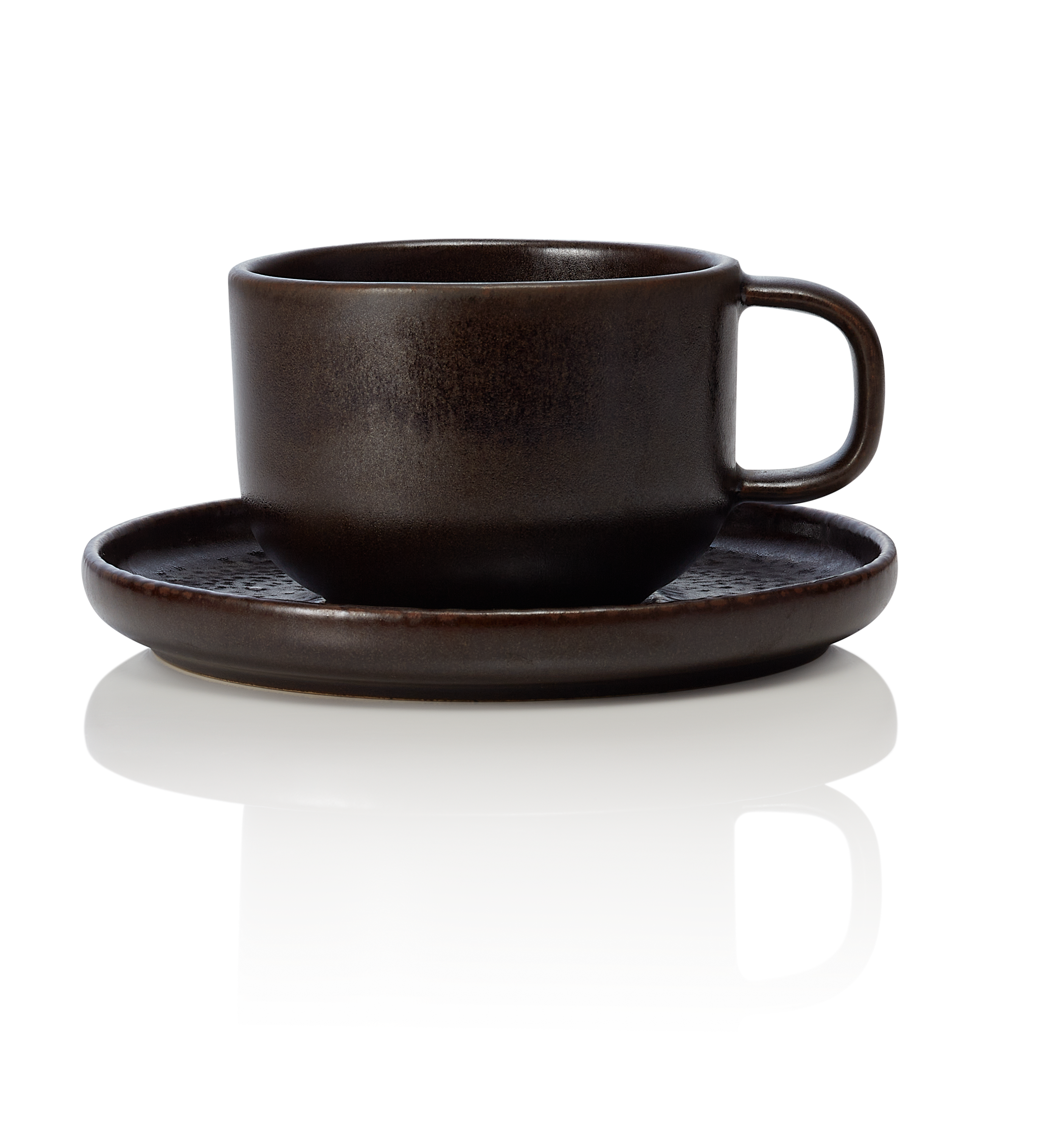 WAS Ober- und Untertasse ROCKZZERO, 220 ml, Set á 6 Stück, metallic brown, Stein