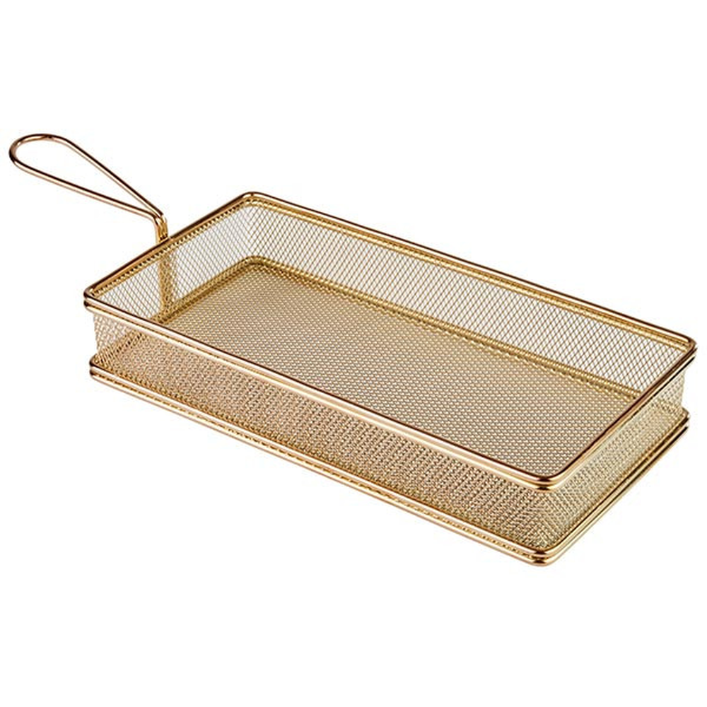 APS Servier-Frittierkorb 26 x 13 cm, H: 5 cm , Edelstahl, Gold-Look 26 x 13 cm, 