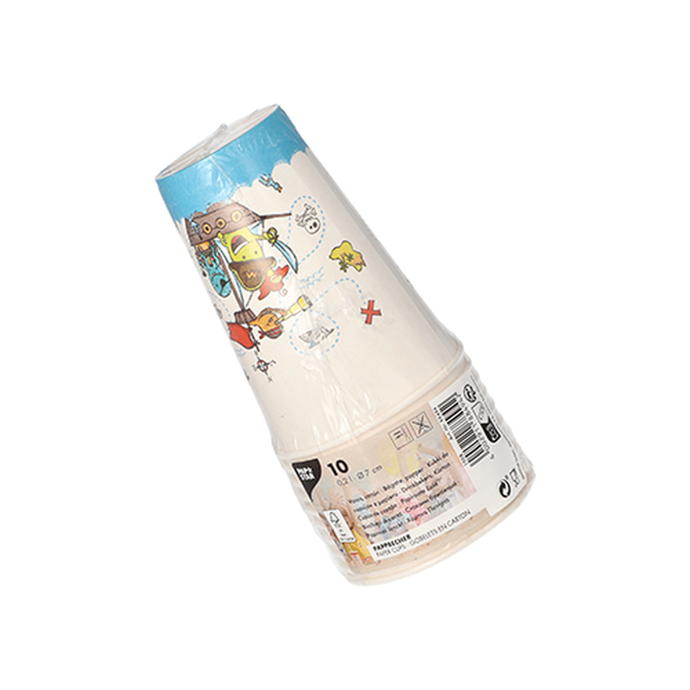 Papstar Trinkbecher, Pappe 0,2 l Ø 7 cm · 9,7 cm "Pirate Crew"