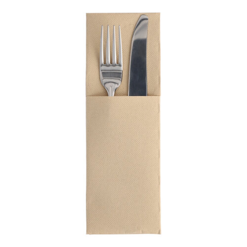 Papstar Servietten "ROYAL Collection" 48 cm x 30 cm sand mit Besteckfalz