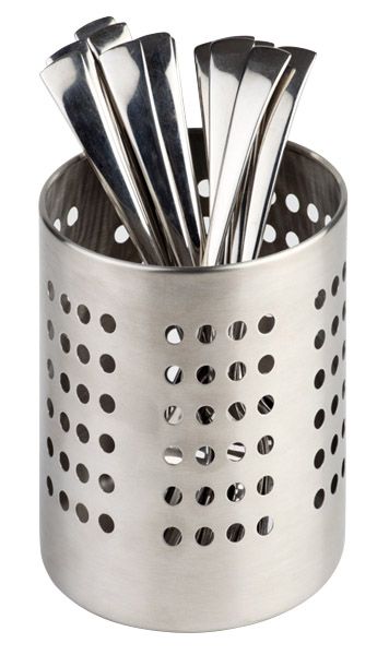 APS Besteckständer Ø 12 cm, H: 13,5 cm , Edelstahl, matt poliert
