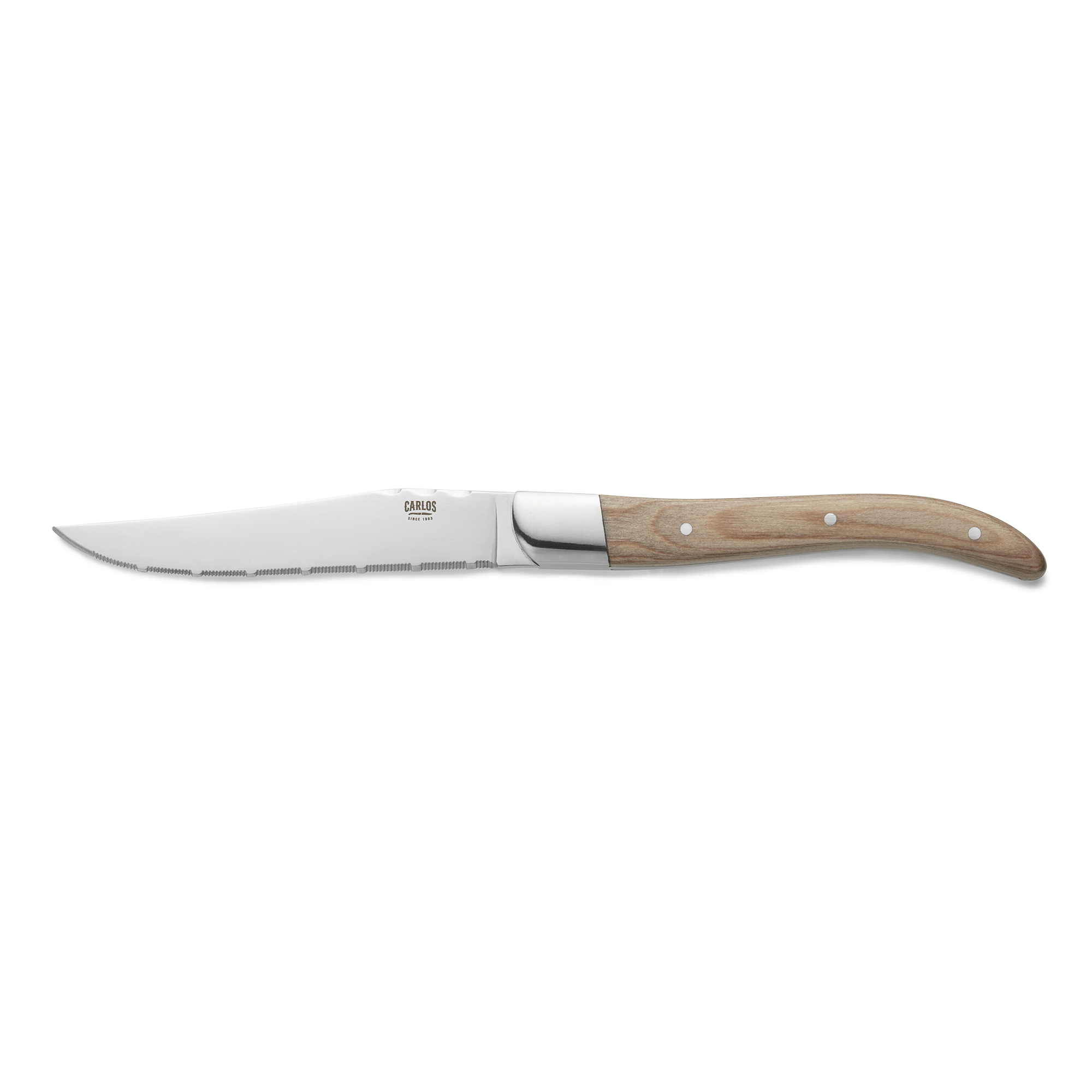 WAS Steakmesser Set CARLOS mit Pakkaholzgriff, 23 cm, Set á 6 Stück, Klingenstah